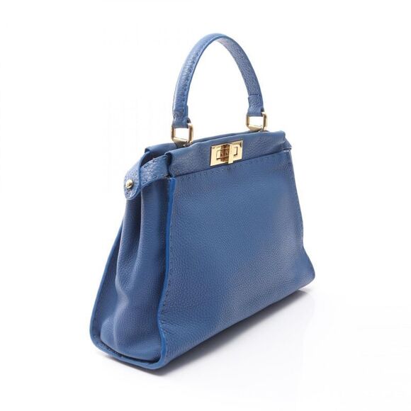Fendi Handbag Peekaboo Regular Blue Leather Selleria Peekaboo Regular Ladies - Picture 2 of 11